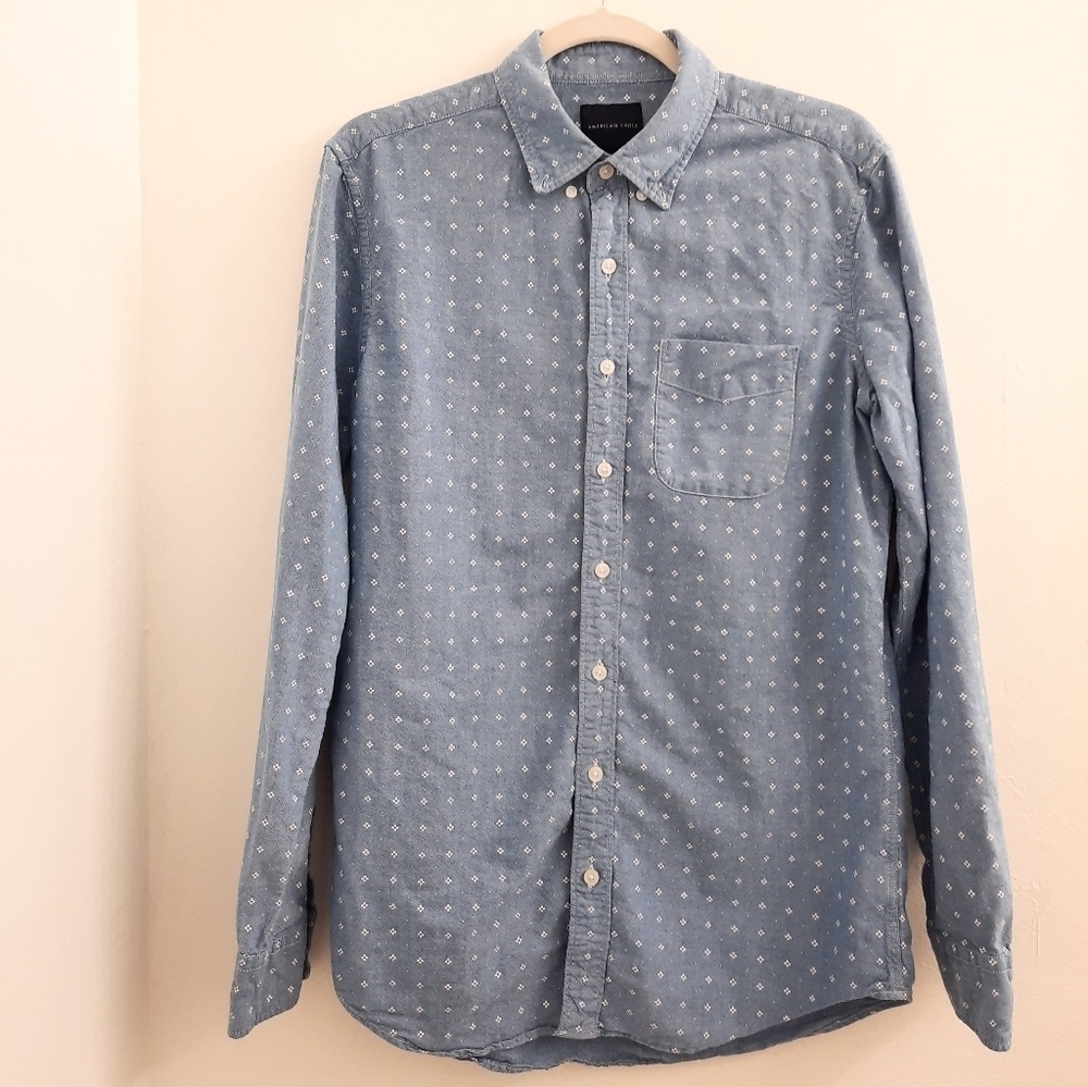 American Eagle Chambray Button Down Mt - image 1